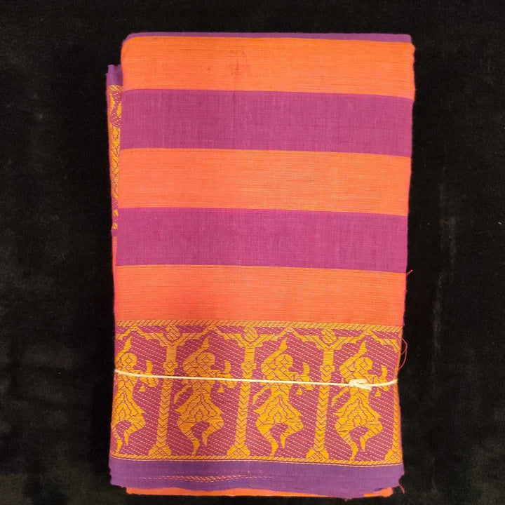 Practice Saree | Lines with Purple and Orange | Dancing Doll Border
