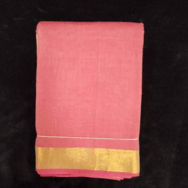 Practice Saree | Pink with Golden Border