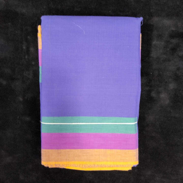 Practice Saree Plain | Purple With tricolour Border