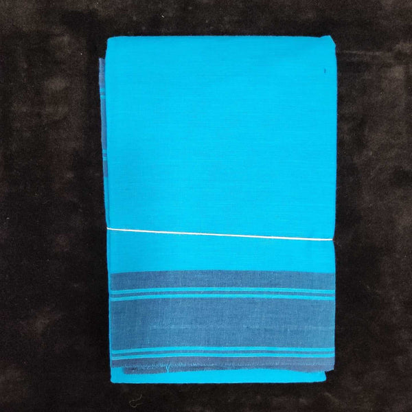 Practice Saree Plain | Ramar Blue with Dark Blue Border