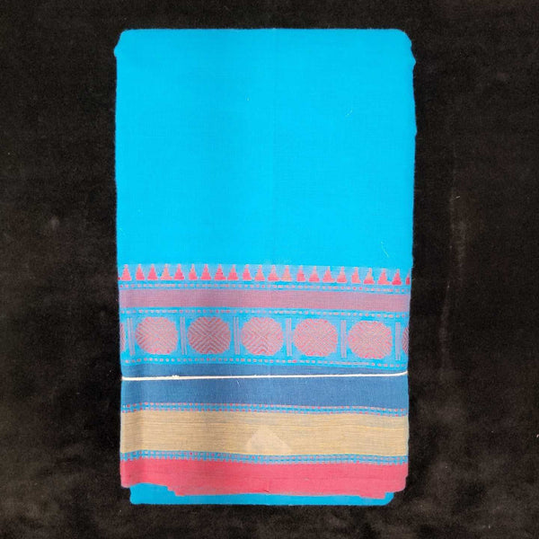 Practice Saree | Ramar Blue with Mustard Yellow and Red | Rudracha Border
