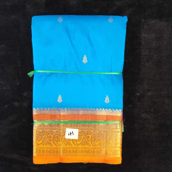 Ramar Blue with Orange | Dharmavaram Silk Saree No 41