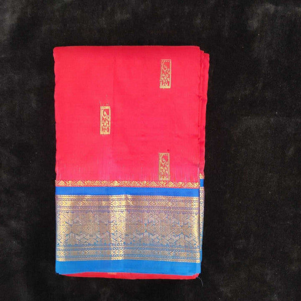 Red with Blue | Dharmavaram Silk Saree No 138