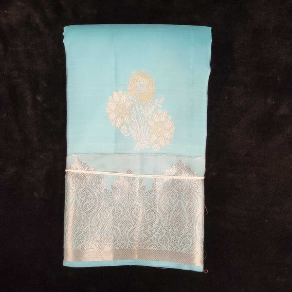 Sky Blue With Self Border | Artificial Kanchipuram Silk Saree No 101