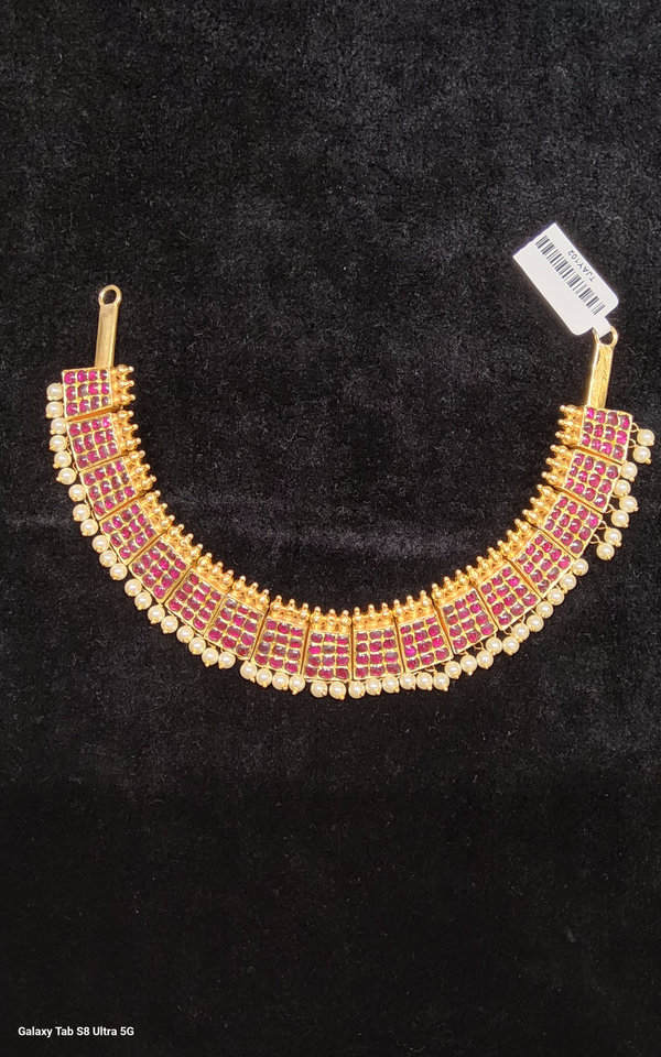 Poothali Necklace Red | Original Temple Jewellery Necklace