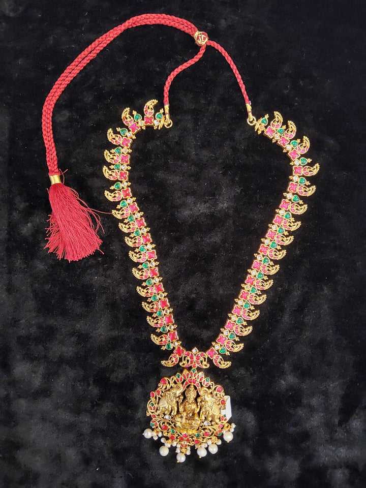 Temple Jewellery | Long Haram | Lakshmi Design | Silver Jewellery