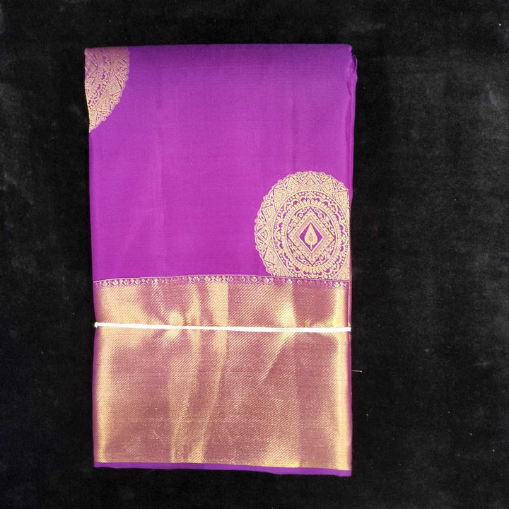 Violet With Self Border | Artificial Kanchipuram Silk Saree No 82