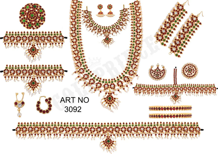 Mango Full Set with Pearls | Imitation Bharatnatyam Set-shanthitailors