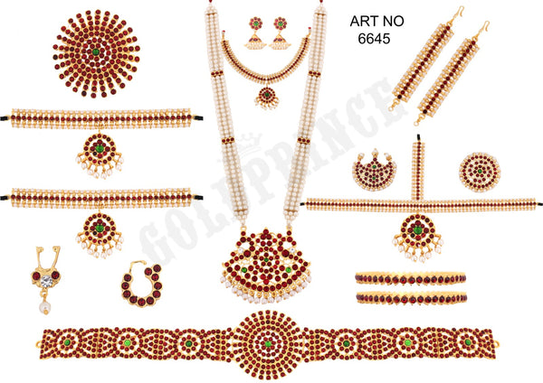 Thin Full set jewellery | Imitation Dance Jewellery | ART 6645-shanthitailors