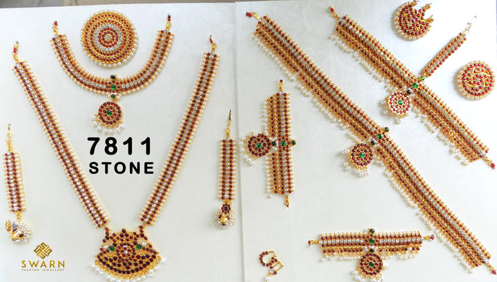 Soundarya Full set jewellery | Imitation Dance Jewellery | 7811 Stone-shanthitailors