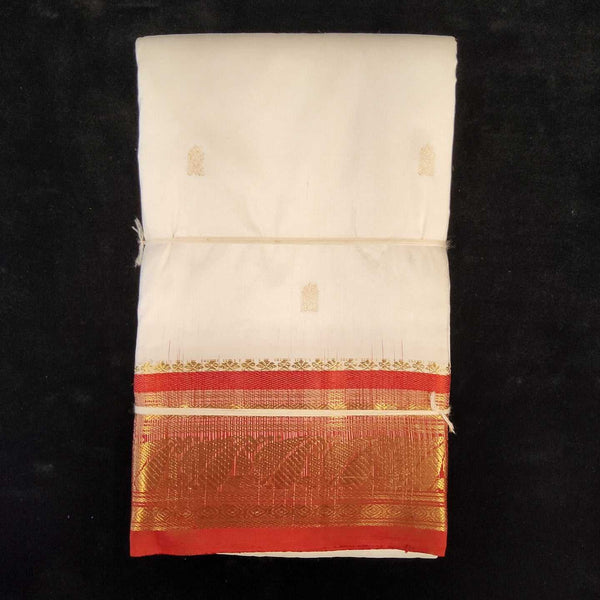 White with Red | Dharmavaram Silk Saree No 113