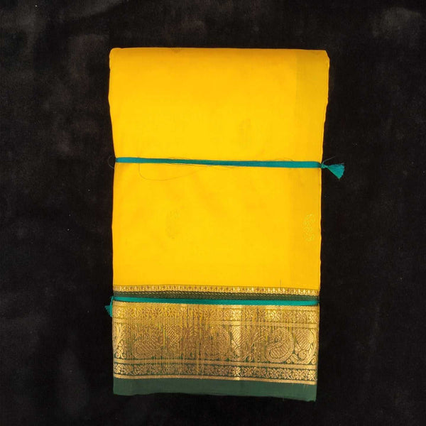 Yellow with Green | Dharmavaram Silk Saree No 132