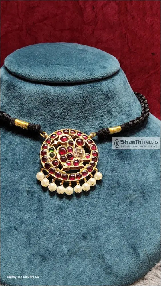 BLACK THREAD NECKLACE SWAN PENDENT | ORIGINAL TEMPLE JEWELLERY Necklace