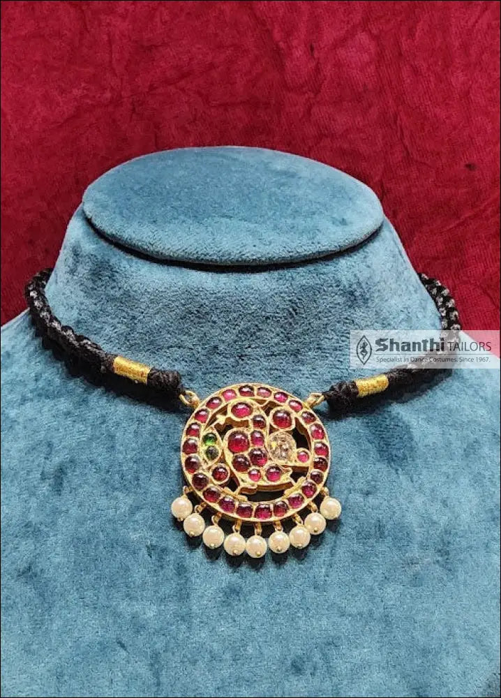 BLACK THREAD NECKLACE SWAN PENDENT | ORIGINAL TEMPLE JEWELLERY Necklace