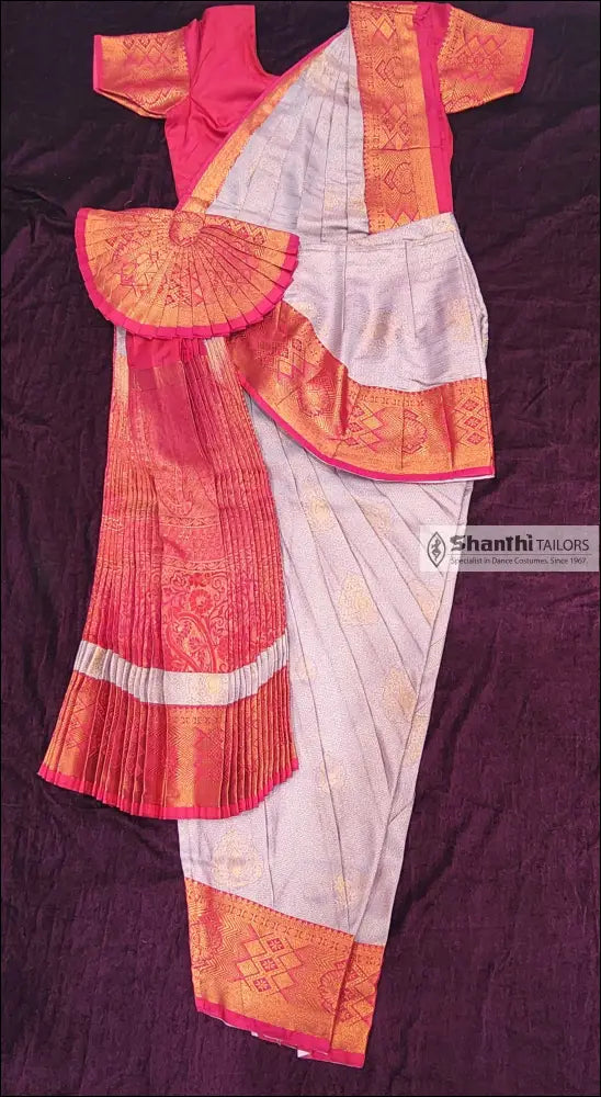 Light Lavendar with Majentha | Readymade Pant Costume | Art Silk | Bharatnatyam | F122 Dance Costumes