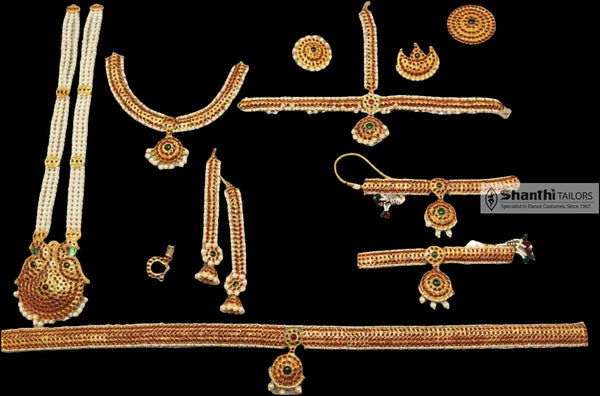 MARGAM FULL SET WITH PEARL FOR BHARATNATYAM AND KUCHUPUDI Jewellery set