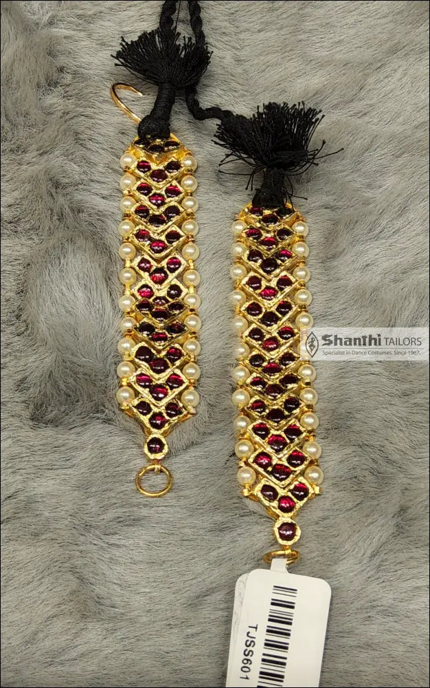 Mattal Temple Jewellery | V Type | Original Temple Jewellery Full kemp maroon Mattal