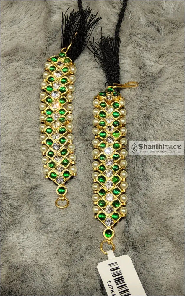 Mattal Temple Jewellery | V Type | Original Temple Jewellery Green Mattal