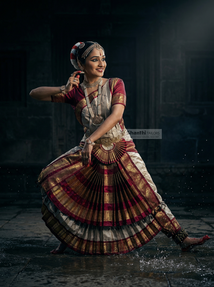 white christmas dresses Premium Bharatnatyam Dress | Shanthi Tailors