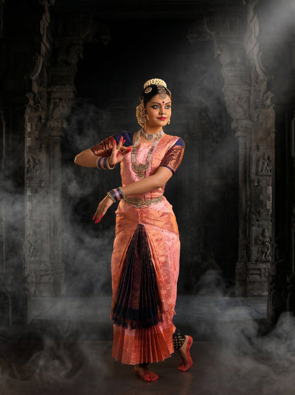 strapless open back dress BLUE PINK 30 inchs Pant Length Bharatanatyam Dance Costume main image 1