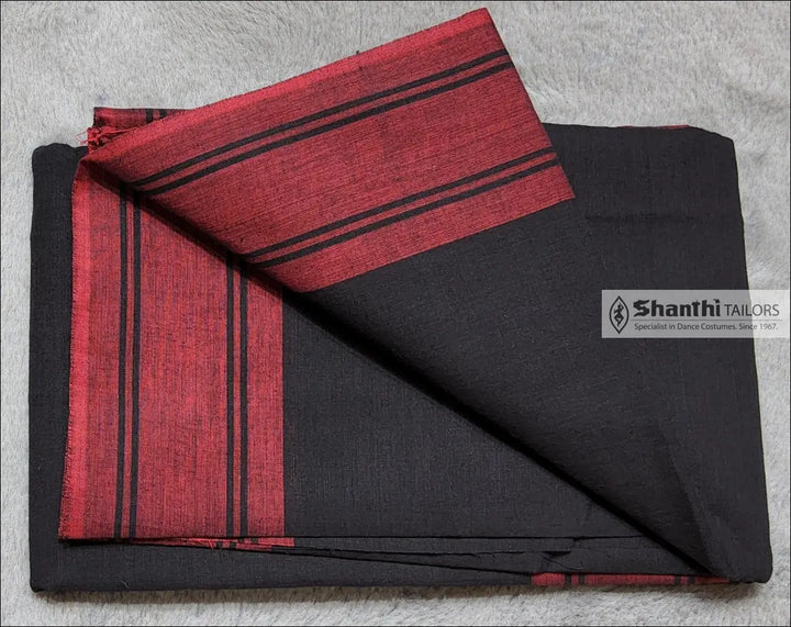 Practice Saree | Plain border | 6 mtrs Black with Red Practice Saree