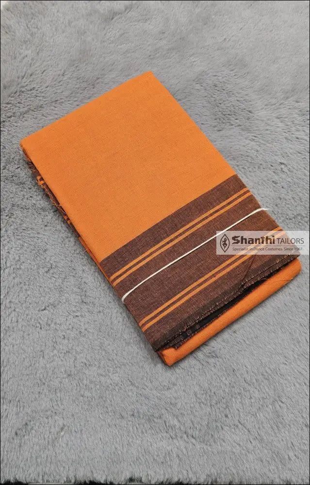 Practice Saree | Plain border | 6 mtrs Orange with Black Practice Saree