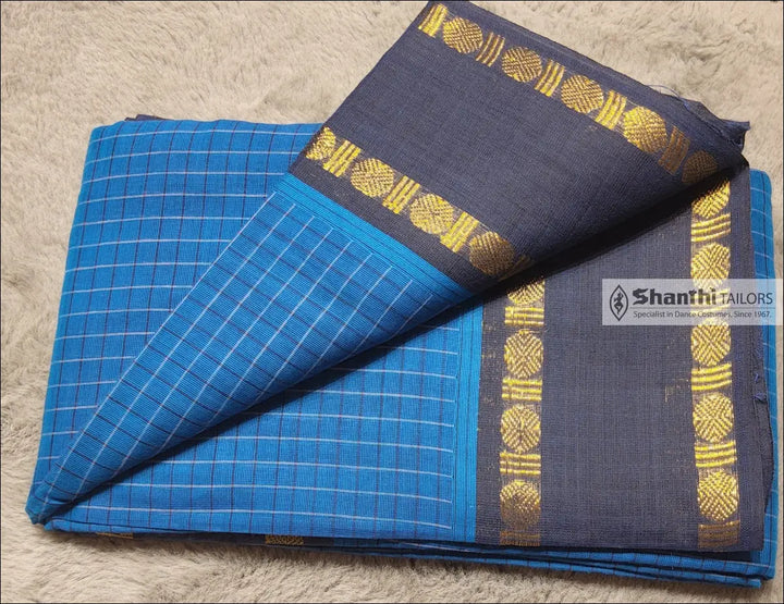 Practice Saree | Rudratcha Border Blue with Ink Blue Practice Saree