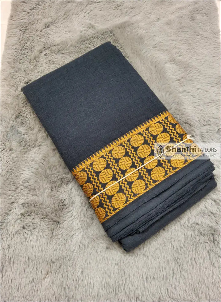 Practice Saree | Rudratcha Border Grey with Gold Practice Saree