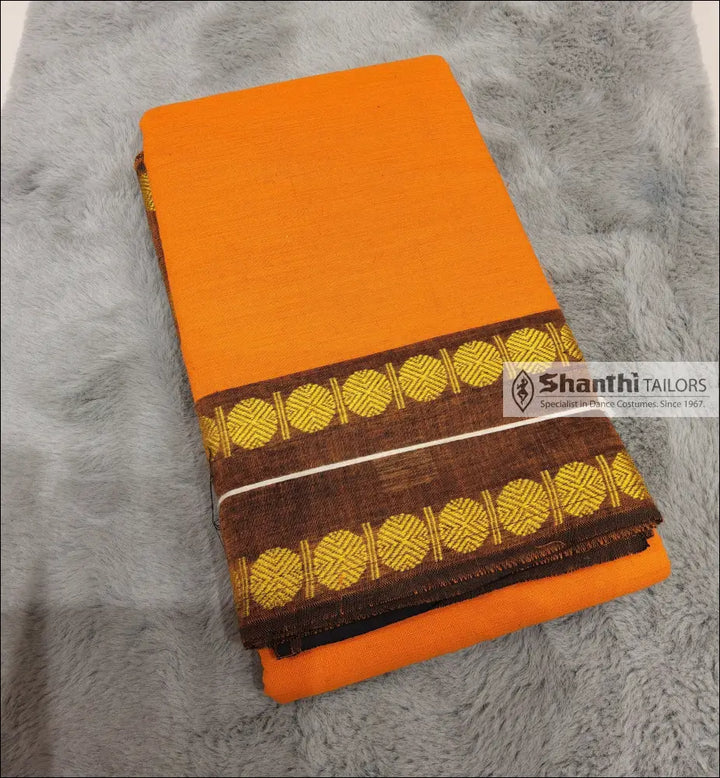 Practice Saree | Rudratcha Border Mango Yellow with Maroon Practice Saree