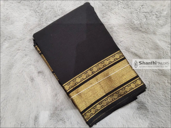 Practice Saree | Zari border Black with gold Practice Saree