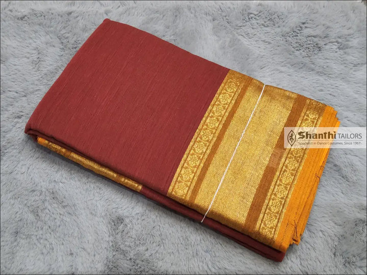 Practice Saree | Zari border maroon with gold Practice Saree