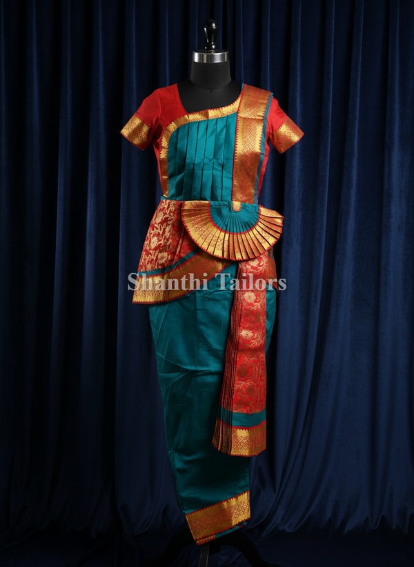 green emerald velvet dress Pink And Green Dress Andhra Natyam Dance Dress – Sulbha Fashions