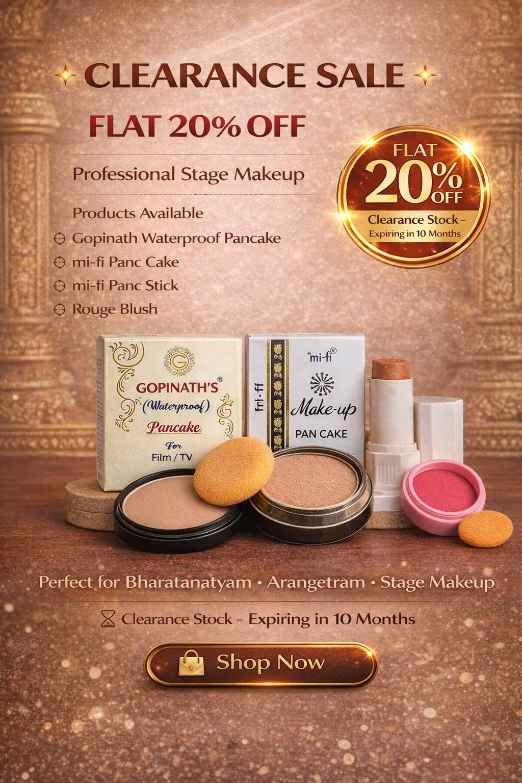 Mi-fi Panc Stick Foundation: Bharatnatyam Dance Makeup Clearance