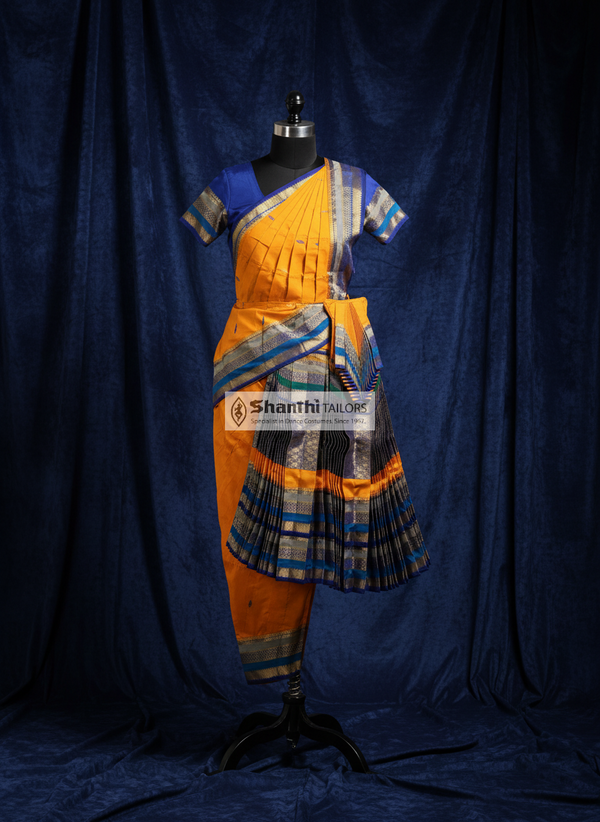 Mango Yellow with Blue | Readymade Phant costume | SMX | Bharatnatyam | E123