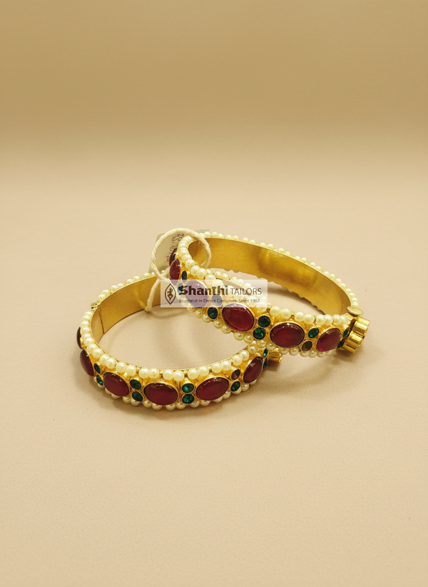 Oval Bangle | Open screw type Bangle | Temple Jewellery | Bangle | TJSS522