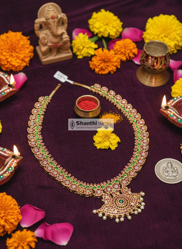 Haram | Original temple jewllery | Manga Haram with Big Pendant | Long Haram  | TJSS131