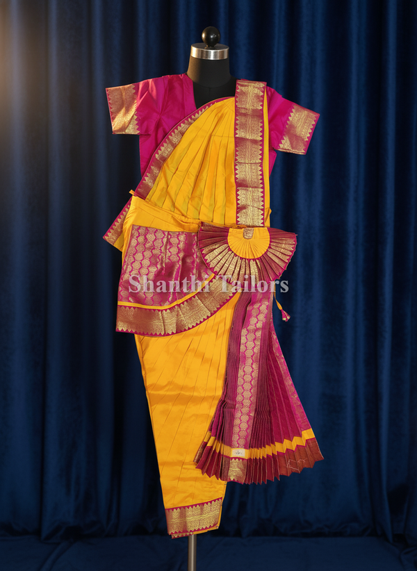 Yellow with Pink | Readymade Phant costume | SSD | Bharatnatyam | A104