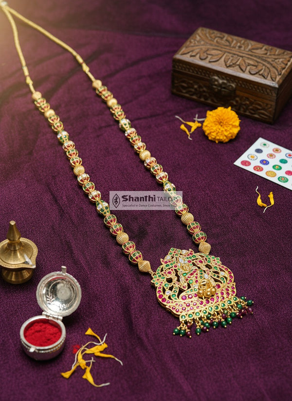 Haram | Original temple jewllery | Lakshmi Balls Malai | Long Haram |  TJRS848