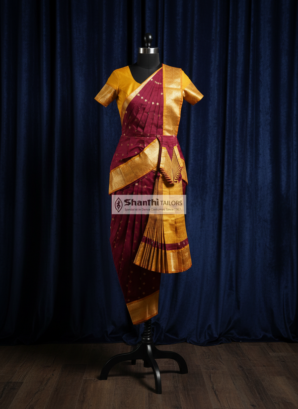 Maroon with Mustard | Readymade Phant costume | AMS | Bharatnatyam | G148