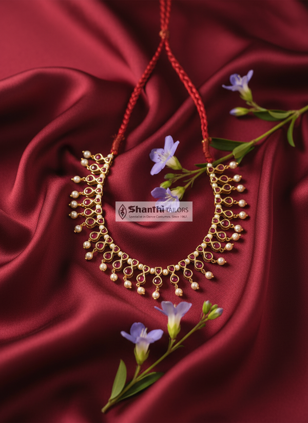 2 Stone Choker Necklace - Original Temple Jewellery | Shanthi Tailors
