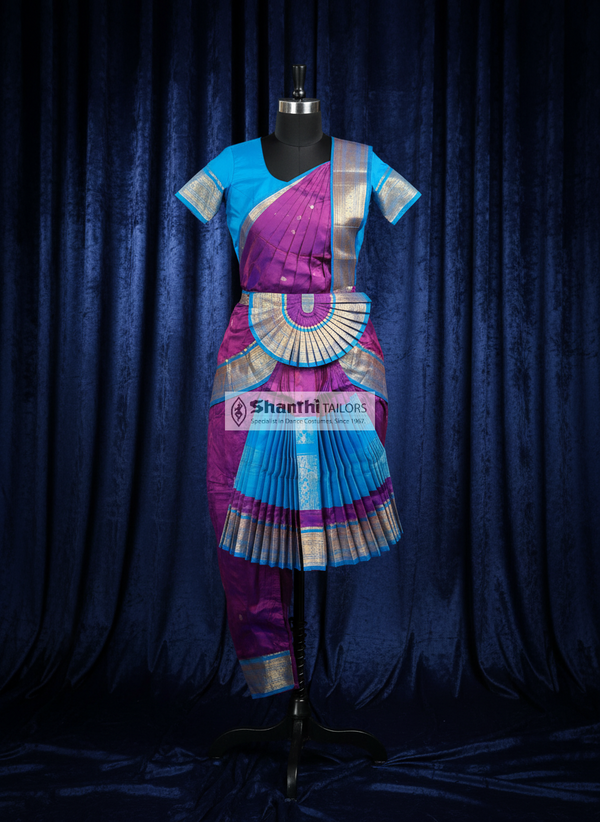 Purple with Ramar Blue| Readymade Phant costume | DMX | Bharatnatyam | G117