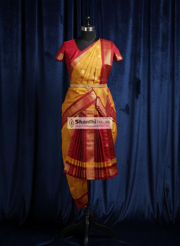 Mustard with maroon | Readymade Phant costume | SSD | Bharatnatyam | H145