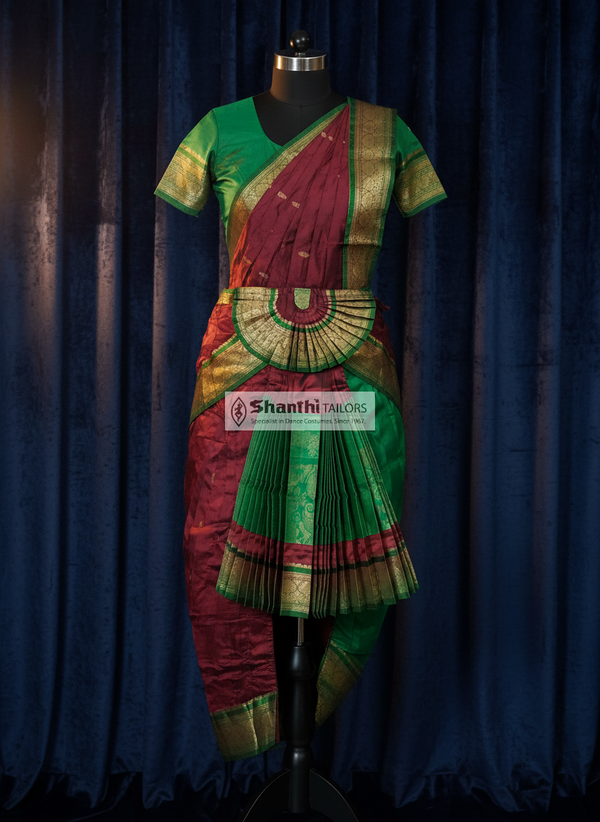 Meroon with Green | Readymade Phant costume | DMX | Bharatnatyam | F113