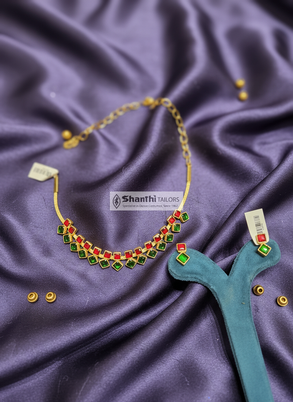 Diamond Necklace W Earrings |  Necklace | Original Temple Jewellery | TJPK220