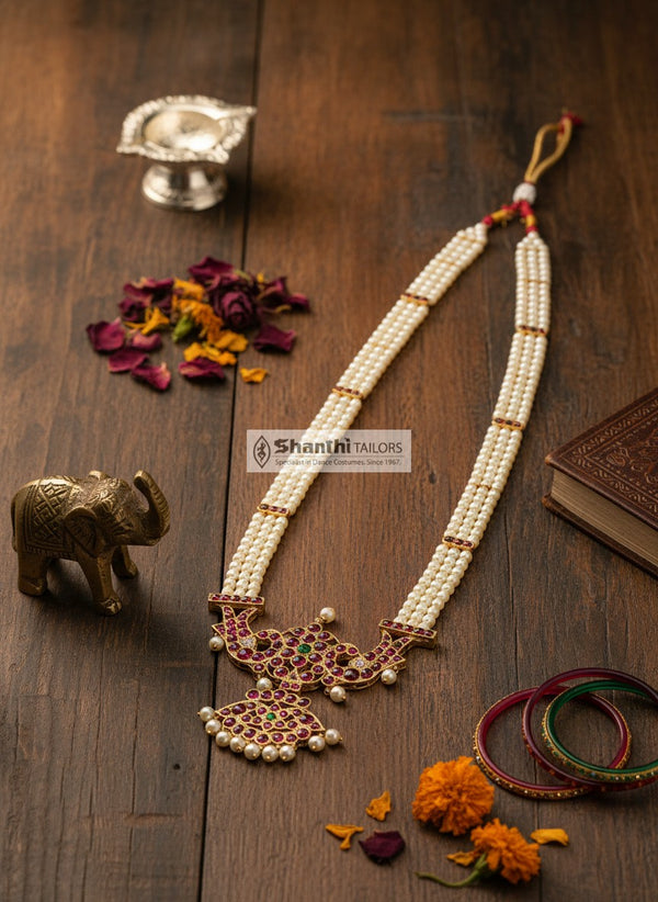 Haram | Original temple jewllery |  Mahari Muthu Malai | Long Haram | TJSS110