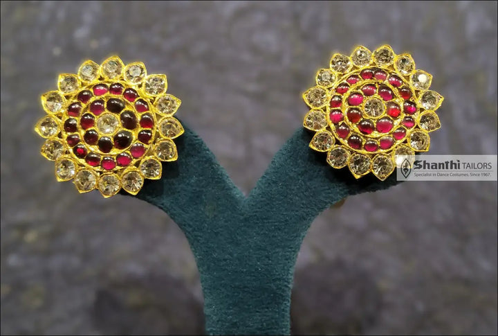 Stud | Bharatanatyam Earrings | Original Temple Jewellery | Design 4 jummiki